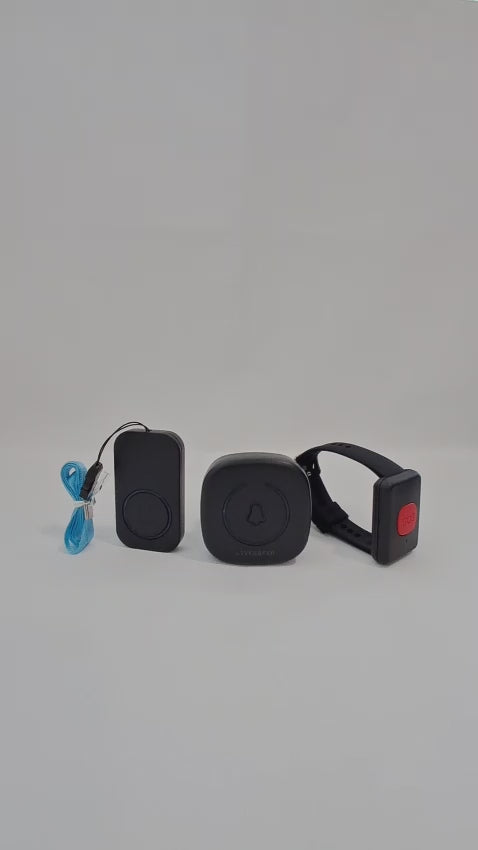 Kit alarma tercera edad botón de pánico SOS. Seguridad inalámbrica para adultos mayores en el hogar.