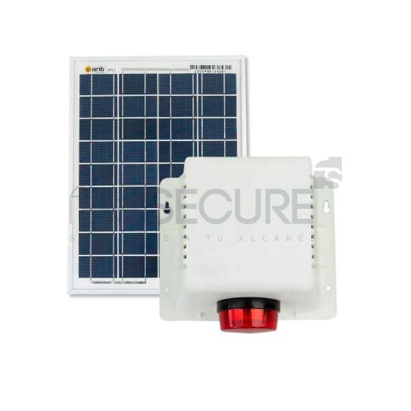 Alarma 20w gabinete plástico + panel solar